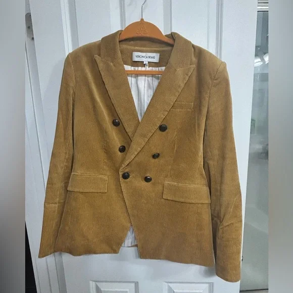 Veronica Beard Tan Corduroy Blazer Size 16 EUC - Picture 2 of 4